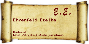 Ehrenfeld Etelka névjegykártya